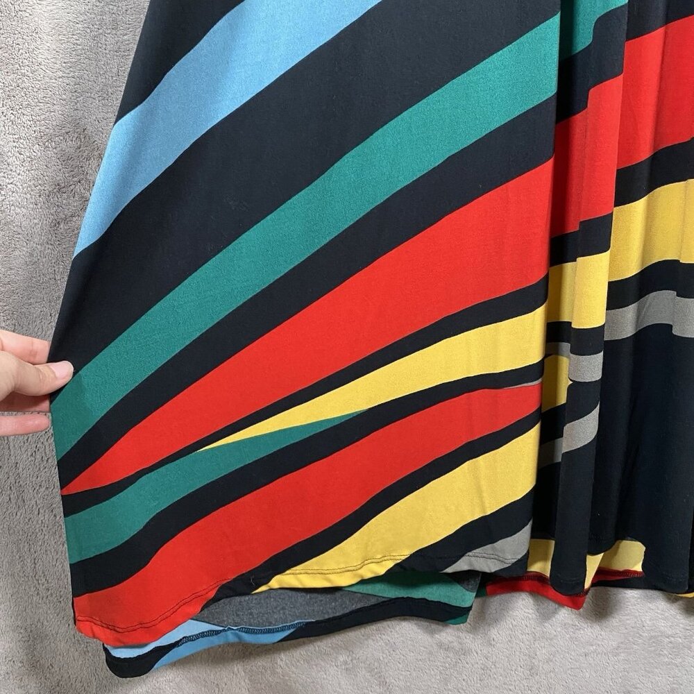Vintage Y2K Wet Seal Maxi Dress Size L Retro Colorful Halter Tie Stretch V Neck - Picture 7 of 16